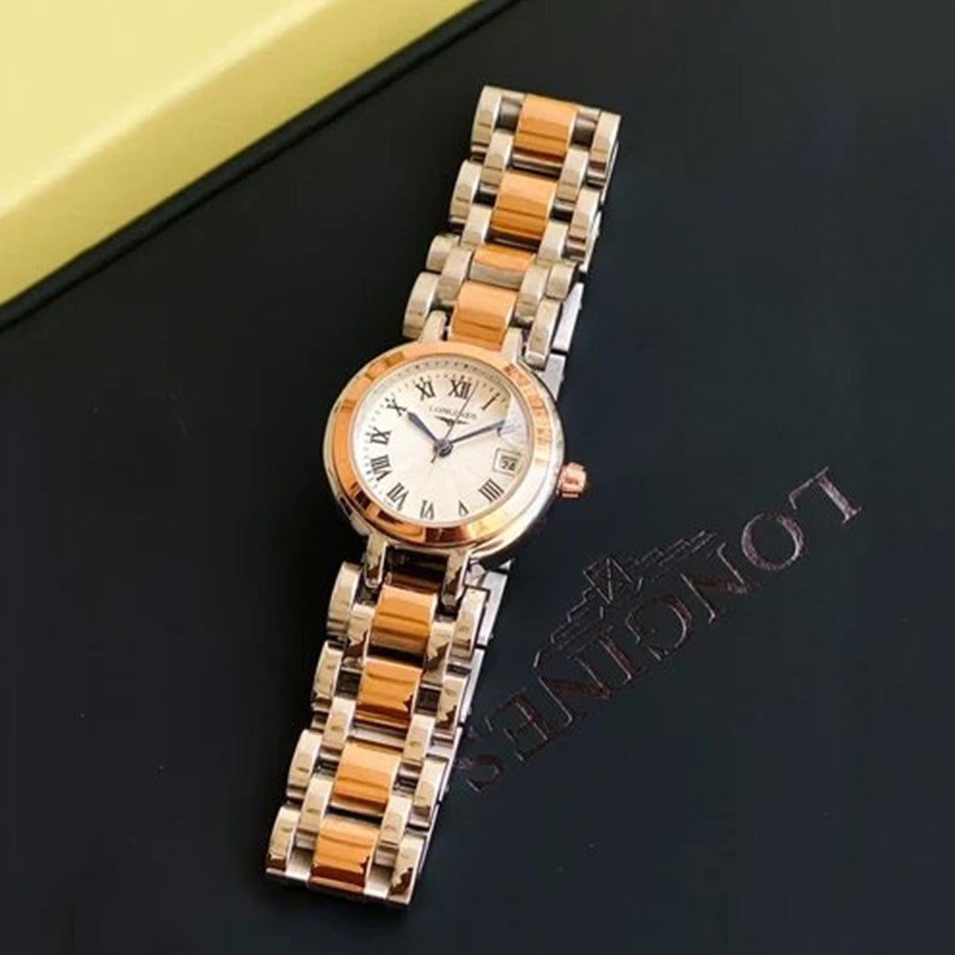 Longiness Dual Tone White Dial Ladies Watch - Image 4