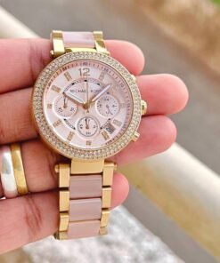Alternative view of Michael Kors Mk 6326 Pink White Dial Chrono Ladies Watch