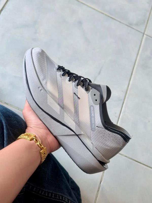 Adidas Adizero Adios Pro 5 Cream running shoe silver - Image 2