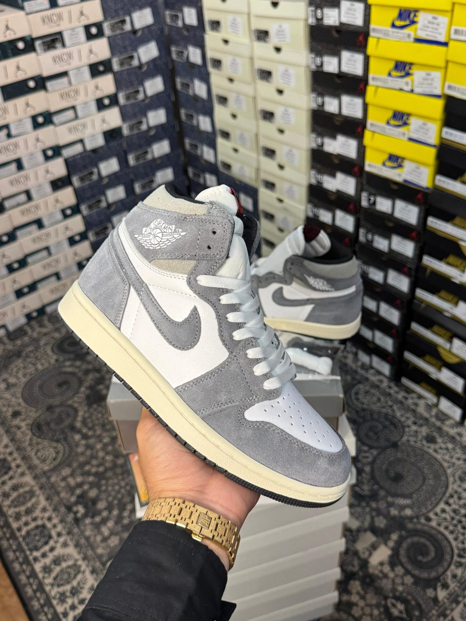 NIKE AIR JORDAN 1 HIGH WASHED BLACK SEMI UA 🔥