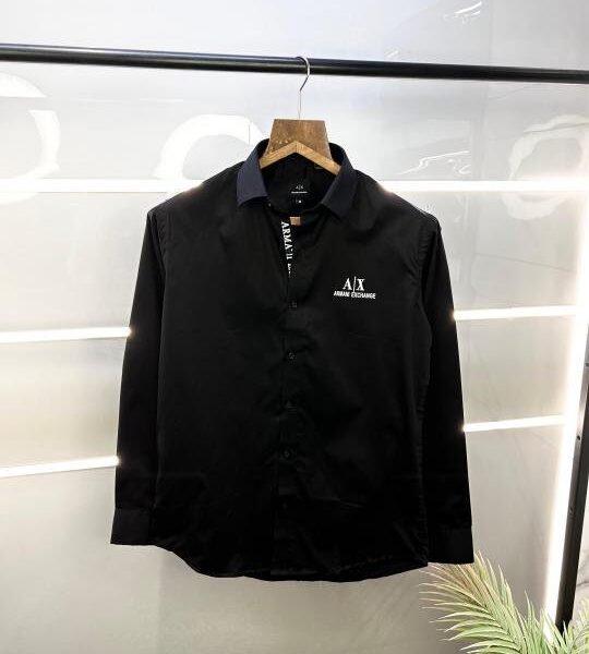 Alternative view of Armani Exchange Reflective Black Premium Shirt With Brand Box Packing And Carry Bag F2500-BL