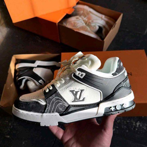 louis Vuitton Trainer Nigo Denim Black White (375 - Image 3
