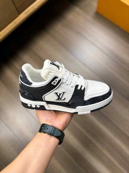 louis Vuitton Trainer Nigo Denim Black White (375 - Image 4