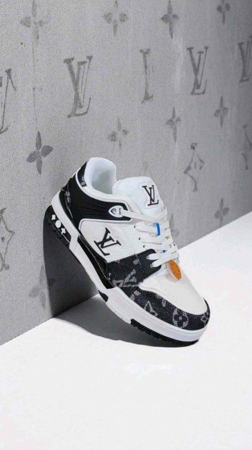 louis Vuitton Trainer Nigo Denim Black White (375 - Image 5