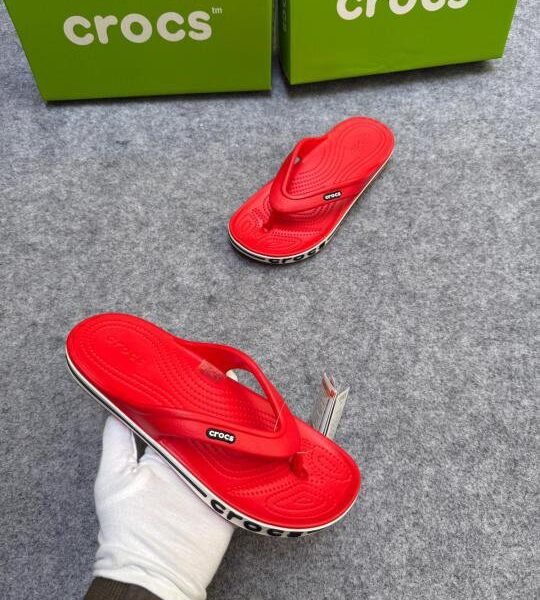Crocs Bayaband Flips Red With Og Box And Carry Bag