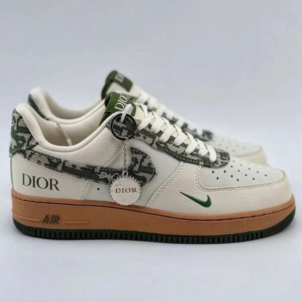 Alternative view of NIKE AIRFORCE 1 X DIOR BEIGE GREEN