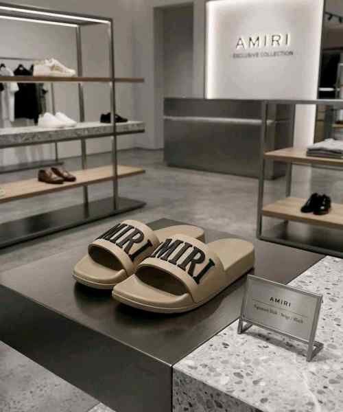 Amiri Embossed Slide Brown