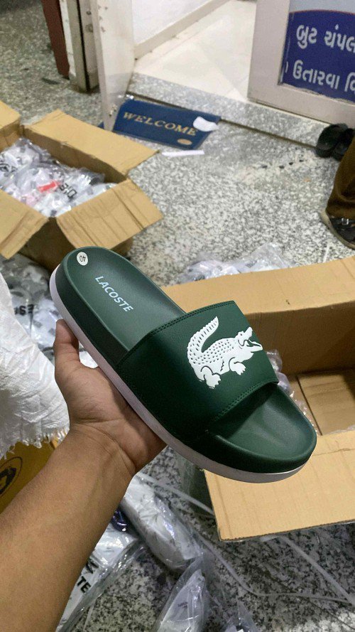 Lacoste Croco Slide Green White - Image 3