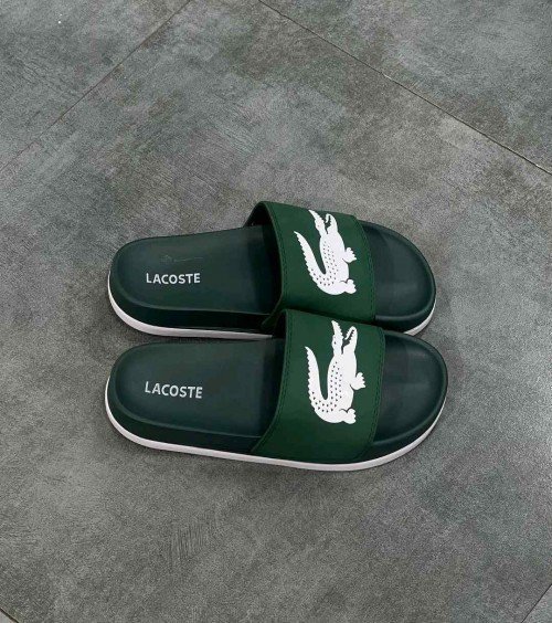 Alternative view of Lacoste Croco Slide Green White