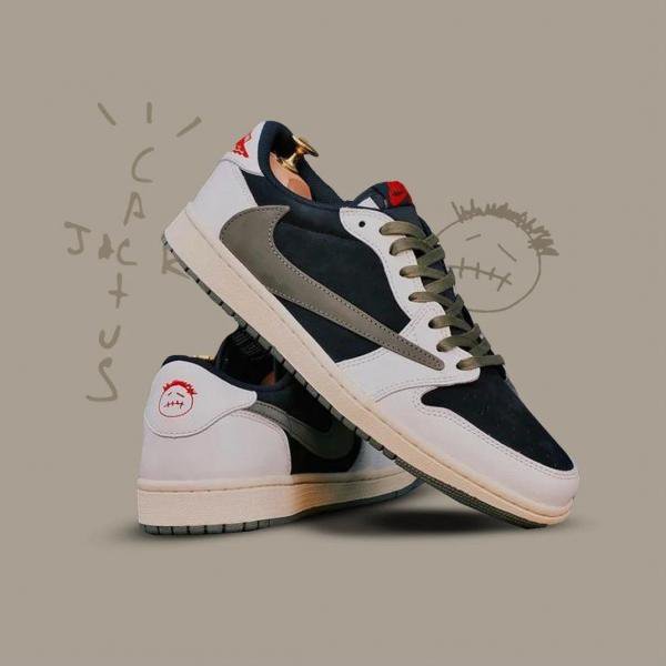 NIKE AIR JORDAN 1 LOW X TRAVIS SCOTT OLIVE SEMI UA - Image 5