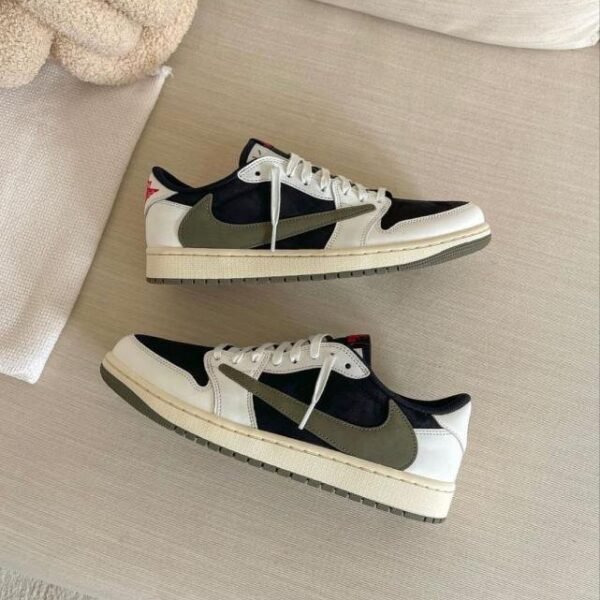 Alternative view of NIKE AIR JORDAN 1 LOW X TRAVIS SCOTT OLIVE SEMI UA