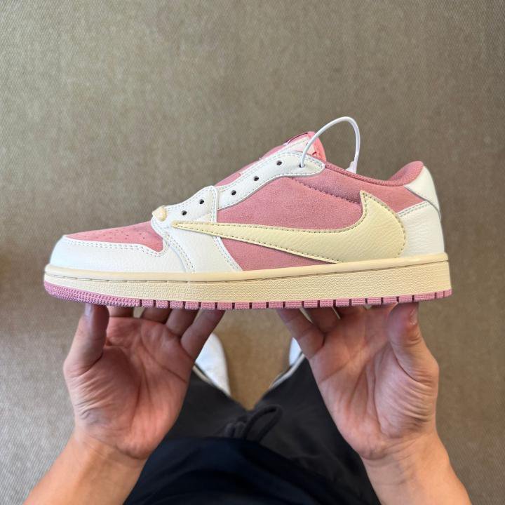 Travis Scott x Air jordan 1 low OG Shy pink semi ua - Image 7
