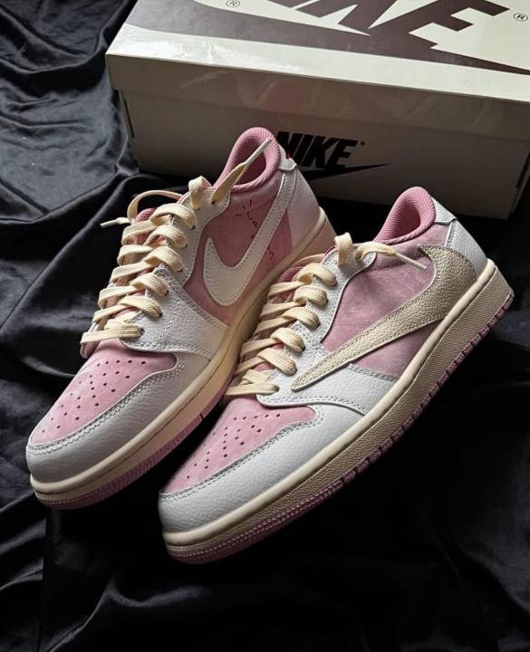 Travis Scott x Air jordan 1 low OG Shy pink semi ua - Image 4