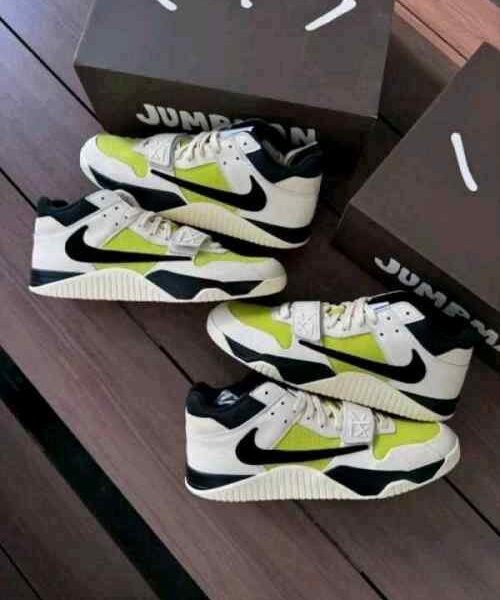 Alternative view of Travis Scott X Jordan Jumpman Jack Trainer Bright Cactus