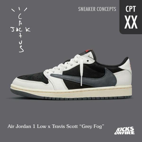NIKE AIR JORDAN 1 LOW X TRAVIS SCOTT GREY FOG - Image 7