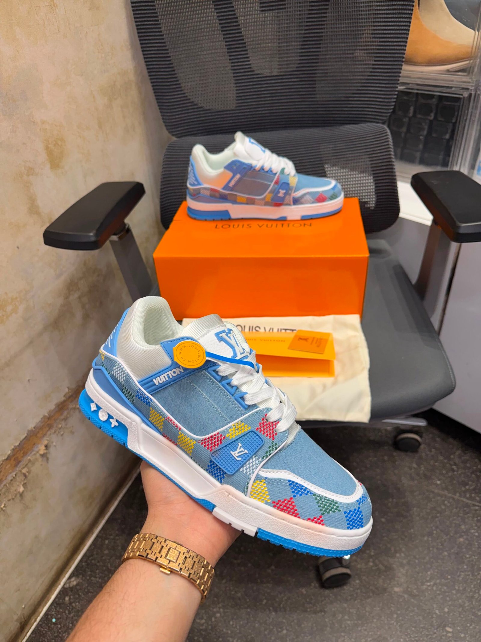 Louiss Vuitton Denim Demier LV Trainerš„